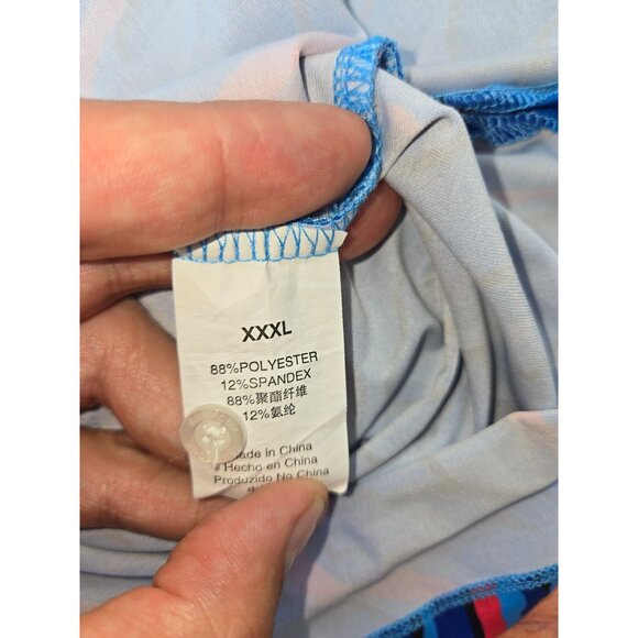 Surfcuz Mens Blue Abstract Pattern Polo Shirt XXXL - Picture 6 of 8